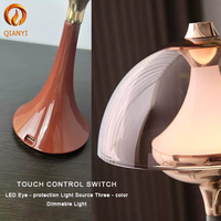 Lampe de table LED moderne rechargeable, corps en aluminium, commande tactile flexible, sans fil, alimentée par batterie, lumière de nuit protectrice pour les yeux