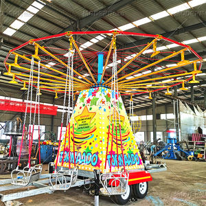 Equipo de parque de atracciones para niños Parque temático portátil Luna Park Funfair Playground Easy Flying Chair Ride con remolque para la venta - Product Image 2