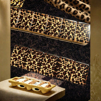 Ubin Mahjong Akrilik Amerika 4 Lapis Motif Leopard Mewah dengan Lapisan Emas Berkilau & Wajah Hewan Lucu Terukir