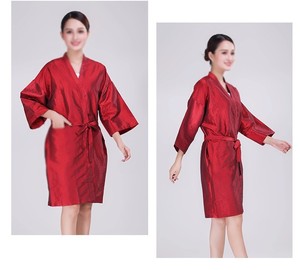 Robe de travail professionnelle pour salon de coiffure et spa, vêtements de travail pour femmes, robe de beauté à manches en polyester, kimono personnalisé pour la coiffure, robes de coiffure - Product Image 6