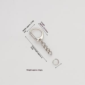 Ganci a D per Creazione di Gioielli Fai-da-Te, Accessori per Portachiavi in Metallo Argento - Product Image 5