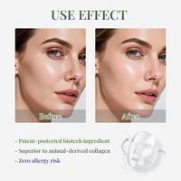 Masque Facial Professionnel OEM ODM pour Salon, à l'Hyaluronate de Sodium et au Collagène Recombinant, Soin Réparateur Hydratation Profonde