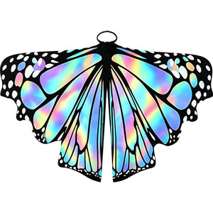 Costume de cape de papillon avec ailes, dégradé orange et rouge, en tissu, pour enfants de 8 à 13 ans, pour spectacle sur scène, Halloween - Product Image 4