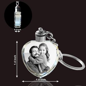Cheap China No Minimum 3d Crystal Small Glass Heart Square Keychain Ring Engraving Heart Bling Heart Keychain