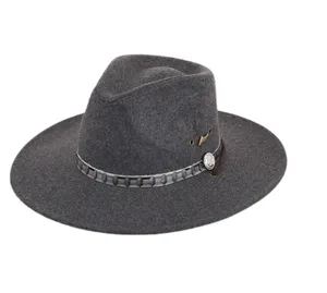 Venta al por mayor fedora sombrero niños-Venta caliente en Europa y América cinturón decoración 100% de fieltro de lana sombrero para las mujeres