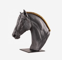 Statue de tête de cheval abstraite en métal/fibre de verre, grande taille, pour jardin extérieur, technique de moulage, style Feng Shui
