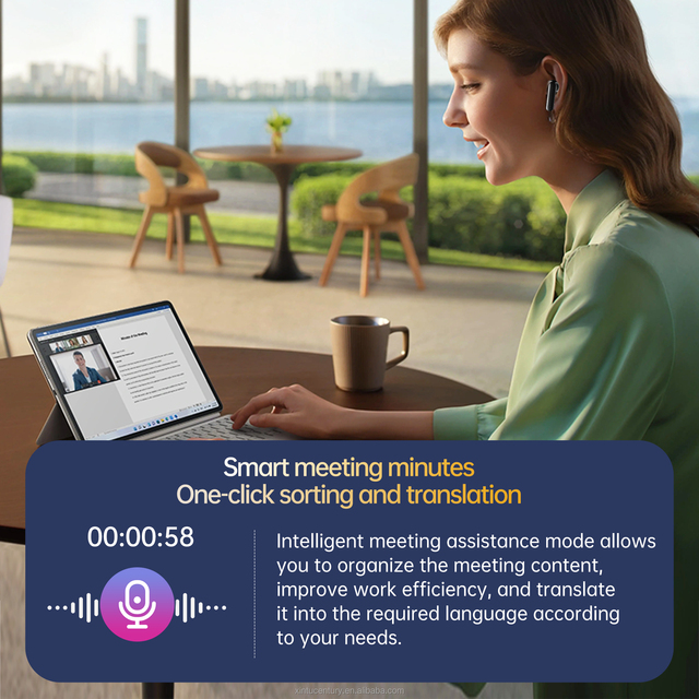 APP Multilingual Intelligent AI Voice Wireless Translation Earbuds 99% Accuracy Smart Translate ANC TWS Earbuds Auriculares