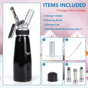 Dispensador de Crema Batida de Aluminio Ecológico y Funcional, Nuevo Estilo 103-0004, para Hacer Crema, Herramientas para Postres - Product Image 2