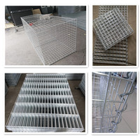 Cage en treillis métallique galvanisé soudé 2x1x1 1x1x0.5, forme de gabion à mailles carrées