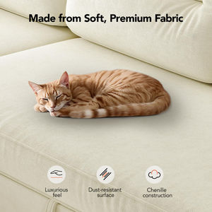 Canapés en forme de L, canapé-lit <span class=keywords><strong>convertible</strong></span>, canapé en chenille nuage avec chaise longue réversible avec rangement, USB pour le salon - Product Image 6