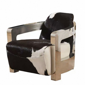 Ensemble de canapés <span class=keywords><strong>et</strong></span> fauteuils <span class=keywords><strong>vintage</strong></span> industriels en <span class=keywords><strong>cuir</strong></span> de vache véritable avec <span class=keywords><strong>fauteuil</strong></span> en <span class=keywords><strong>acier</strong></span> inoxydable pour appartements, hôtels <span class=keywords><strong>et</strong></span> salons - Product Image 5