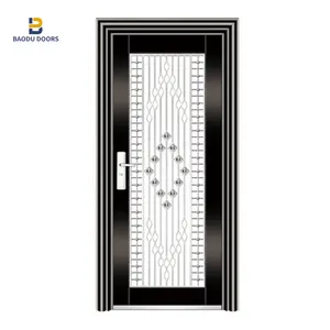 Bowdeu कारखाने स्टेनलेस स्टील सुरक्षा ग्रिल दरवाजा एसएस 304 सस्ते चीन कीमत दर्ज दरवाजे के साथ