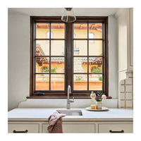 Ventanas abatibles con imagen de doble acristalamiento de aluminio y madera para exteriores franceses Diseño de huracanes
