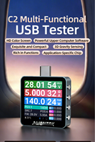 Testeur USB, Voltmètre Numérique, Ampèremètre, Testeur de Protocole de Charge Rapide PD, Testeur de Câble de Charge C2 Pro, Précision 0,1% FS