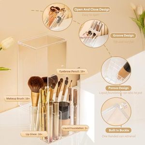 Fabricante Custom Acrylic Makeup Brush Cosmetic Drawer Organizer Para Casa - Product Image 4