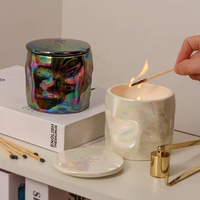 Cadeau de Noël : Bougie parfumée artisanale en fleurs séchées, végane, en cire écologique, parfum intense, pour les fêtes