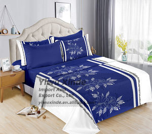Ensemble de literie King Size 6 pièces, drap-housse imprimé 100% <span class=keywords><strong>coton</strong></span> avec taies d'oreiller pour chambre à coucher, maison, hôtel - Product Image 2