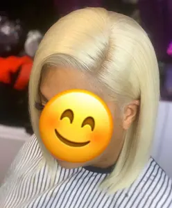 613 Full Lace Front Menselijk Haar Pruik Ruwe Kort Krullend Blonde Braziliaanse Bob Pruik, 13X6 613 Hd Bob Full Lace Front Pruik Transparant Kant