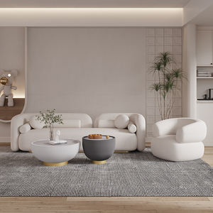 Canapé en tissu moderne minimaliste nordique en forme de U, rembourré avec rembourrage en mousse, pour salon, petits appartements - Product Image 1