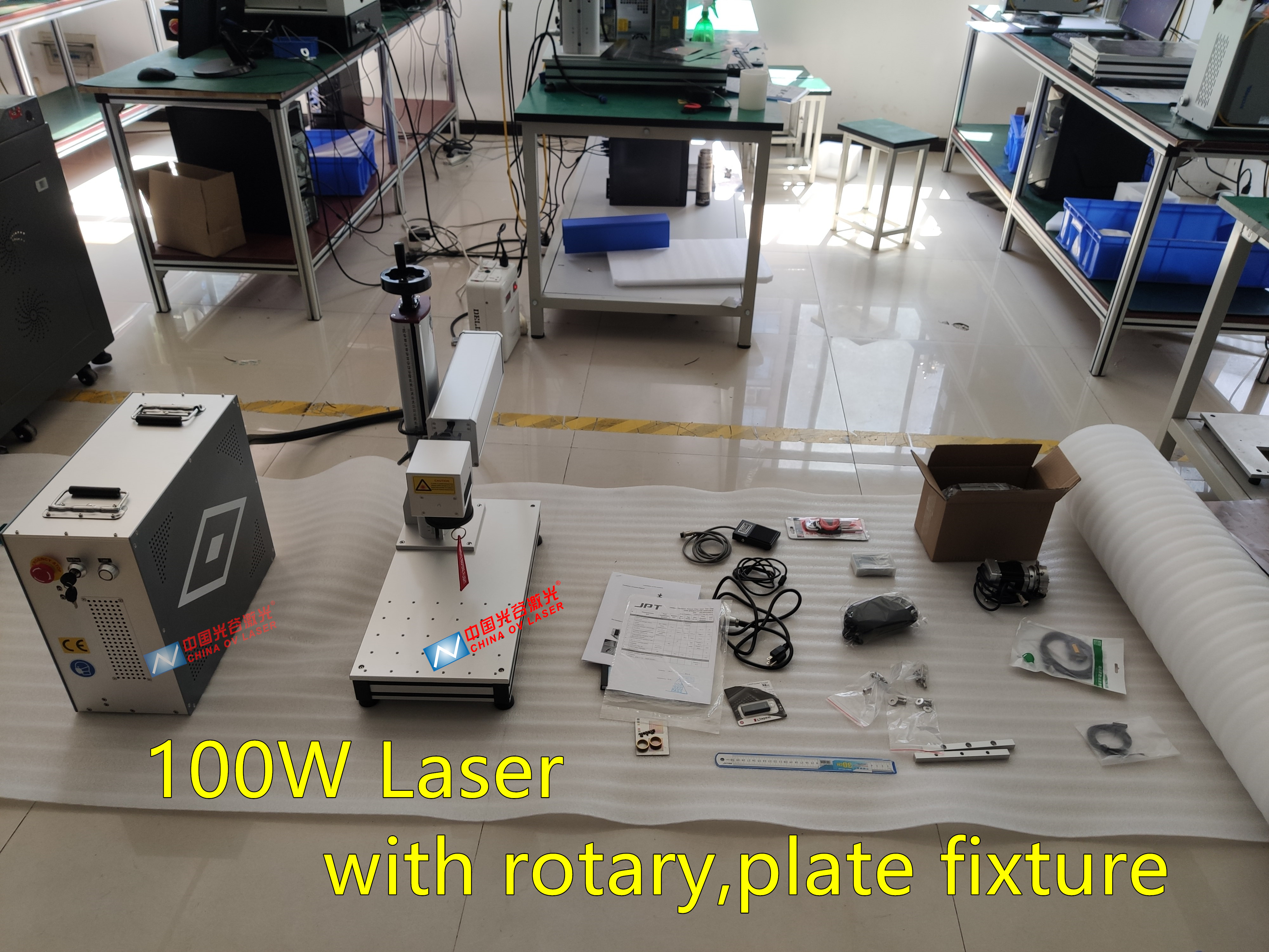 Large area fiber laser engraver ezcad 50W 60W 100W jpt laser mopa color marking engraving machines
