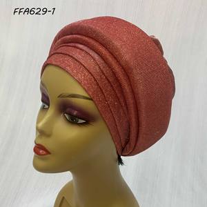Chapeau auto-attaché Aso Oke tendance pour mariage, fête, Nigeria, Afrique, paillettes, été, plage - Product Image 1