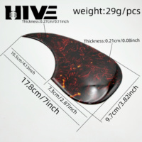 Plaque de protection auto-adhésive HIVE rétro motif écaille de tortue 41 pouces pour guitare acoustique, anti-rayures, décoration pour panneau de guitare folk