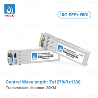 Modul SFP BiDi 10G Harga LR 10G SFP 20km 1270nm-TX/1330nm-RX DDM Modul Transceiver Serat Optik Kompatibel dengan Ciso H3cc