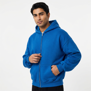 Nouveau sweat à capuche unisexe 100 % coton pour homme, collection automne 2025, avec fermeture éclair et double poche, style streetwear, vêtement d'hiver pour homme - Product Image 1