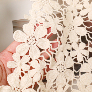 Tecnologia avançada Bom Preço Branco Tecido <span class=keywords><strong>Lace</strong></span> Algodão Guipure Personalizado Solúvel Em Água Bordado Tecido De Renda para Vestido Por Atacado - Product Image 5