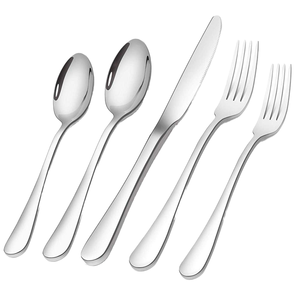 Ensemble de couverts en acier inoxydable de luxe moderne, essentiel pour la maison, comprenant 4 couteaux et fourchettes pour les fêtes - Product Image 1