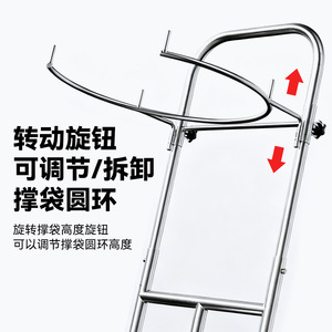 Carretilla Plegable de Acero Inoxidable de 2 Ruedas para Uso Industrial, Herramienta de Transporte Pequeña con Soporte para Bolsa - Product Image 3