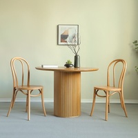 Ensemble table et chaises de salle à manger rondes en bois massif, compact, idéal pour petit appartement, cuisine, coin petit-déjeuner, mobilier de salle à manger