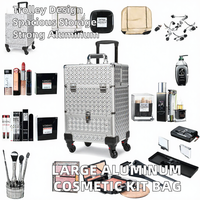 Trousse de Maquillage Professionnelle à Grande Capacité en PU avec Fermeture Éclair, Boîte de Rangement pour Artistes, Valise à Maquillage à Roulettes, Ensemble Complet pour Professionnels