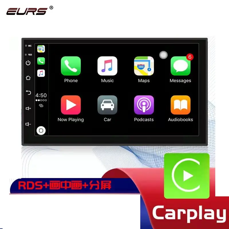 New 7-inch Android universal Carplay navigation MP5 player GPS integrated radio Split screen function reversing image