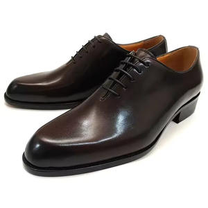 Chaussures Oxford en cuir véritable fabriquées à la main, haut de gamme, formelles, à lacets, décontractées, derby pour hommes - Product Image 2