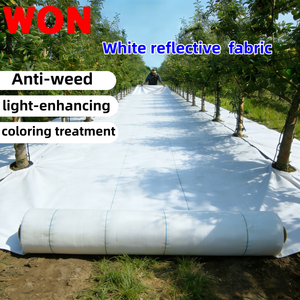 Couverture de sol réfléchissante de haute qualité WON Factory, géotextile tissé blanc pour l'agriculture, plantation de tomates cerises et de fraises, en rouleau - Product Image 1