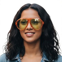 Kacamata Sepeda Ukuran Besar Baru, Proteksi UV400, Lensa Non-Polarisasi, Gaya Futuristik Cyberpunk Y2K untuk Wanita