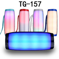 Caja de sonido inalámbrica TG157 Altavoz BT Columna portátil para exteriores HIFI TF Radio FM con luz LED