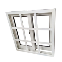Ventana Corredera Horizontal de Alta Seguridad de Aleación de Aluminio, Doble Vidrio Templado, Marco Antirrobo con Rejillas Antirrobo para Casa