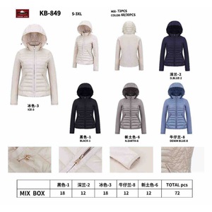 HDJ Cappotto Leggero Imbottito in Piuma per Donna, con Cappuccio, Abbigliamento Invernale S-3XL, Colori Assortiti, Casual, Caldo, con Chiusura a Cerniera - Product Image 1