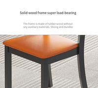 Chaise de salle à manger moderne en bois massif, siège rembourré en cuir, dossier ergonomique, stable, pour restaurant, hôtel, salon
