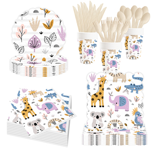Juego de Vajilla Desechable con Diseño de Animales de Dibujos Animados para Niños DAMAI, Platos de Papel, Kit de Vajilla para Fiestas de Cumpleaños Infantiles - Product Image 3
