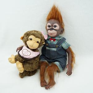Poupée animale créative de 19 pouces, Kit de poupées <span class=keywords><strong>Reborn</strong></span> souples et réalistes, <span class=keywords><strong>singe</strong></span>, cheveux enracinés à la main, corps entier, vinyle de haute qualité - Product Image 3
