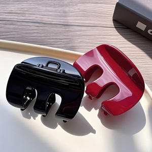 กิ๊บหนีบผมทรงกรงเล็บสไตล์ฝรั่งเศสสำหรับผู้หญิง รูปทรงตัว M ระดับไฮเอนด์ ขนาด 8 ซม. แบบเกาหลีเรียบง่าย ทำจากวัสดุอะซิเตท - Product Image 2