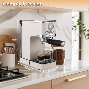 Ý 20 bar ulka bơm thép không gỉ màu đen nhà ở Espresso Máy pha cà phê với sữa Frother hơi nước - Product Image 4