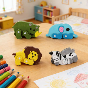 Borradores Creativos Ikeyword al por Mayor, Juego de 4 Borradores con Forma de Animales - Product Image 3