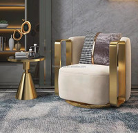 Luxuriöses Modernes Drehbar-Loungesessel-Set (2er-Set) – Große Akzentsessel für Wohn- und Schlafzimmer, Grau bedruckt, Heim- und Hotelmöbel