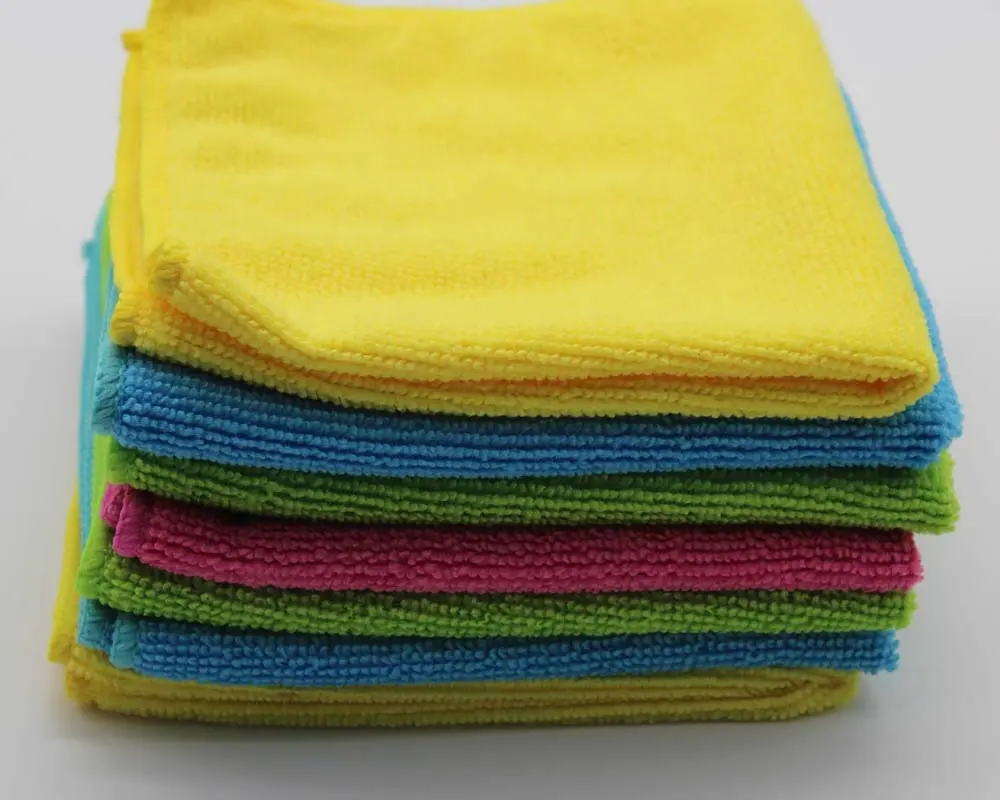 Factory Supply Milieuvriendelijke 30X30cm 100% Polyester Microfiber Cleaning Stof Badstof Handdoek Warp Gebreide Voor Multipurpose