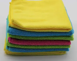 Factory supply eco-friendly 30X30cm 100%polyester microfiber cleaning fabric terry cloth towel warp knitted for multipurpose