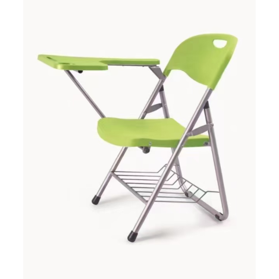Modern Design Durable Plastic Foldable Study Chair with Tablet Book Net for Schools Offices and Conference Rooms